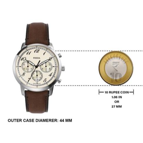 Fossil Neutra Chronograph White Dial Brown Leather Strap Watch for Men - FS6022 Buy Now By Fossil
