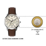 Fossil Neutra Chronograph White Dial Brown Leather Strap Watch for Men - FS6022 Buy Now By Fossil