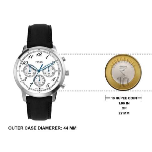 Fossil Neutra Chronograph White Dial Black Leather Strap Watch for Men - FS6023 Buy Now By Fossil