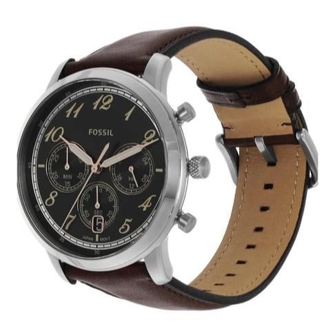 Fossil Neutra Chronograph Black Dial Brown Leather Strap Watch for Men - FS6024 Buy Now By Fossil