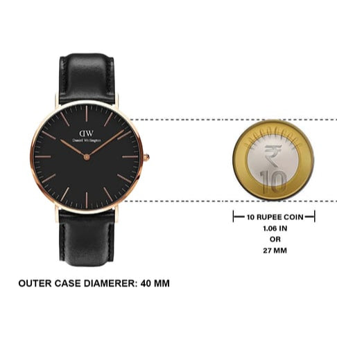 Daniel Wellington Classic Sheffield Black Dial Black Leather Strap Watch For Men - DW00100127 Buy Now By Daniel Wellington
