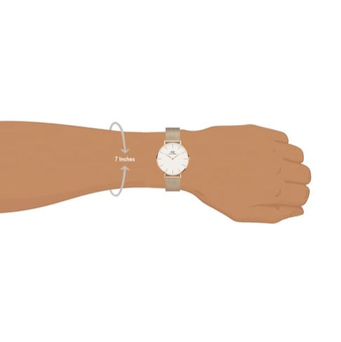 Daniel Wellington Petite Melrose White Dial Rose Gold Mesh Strap Watch For Women - DW00100305