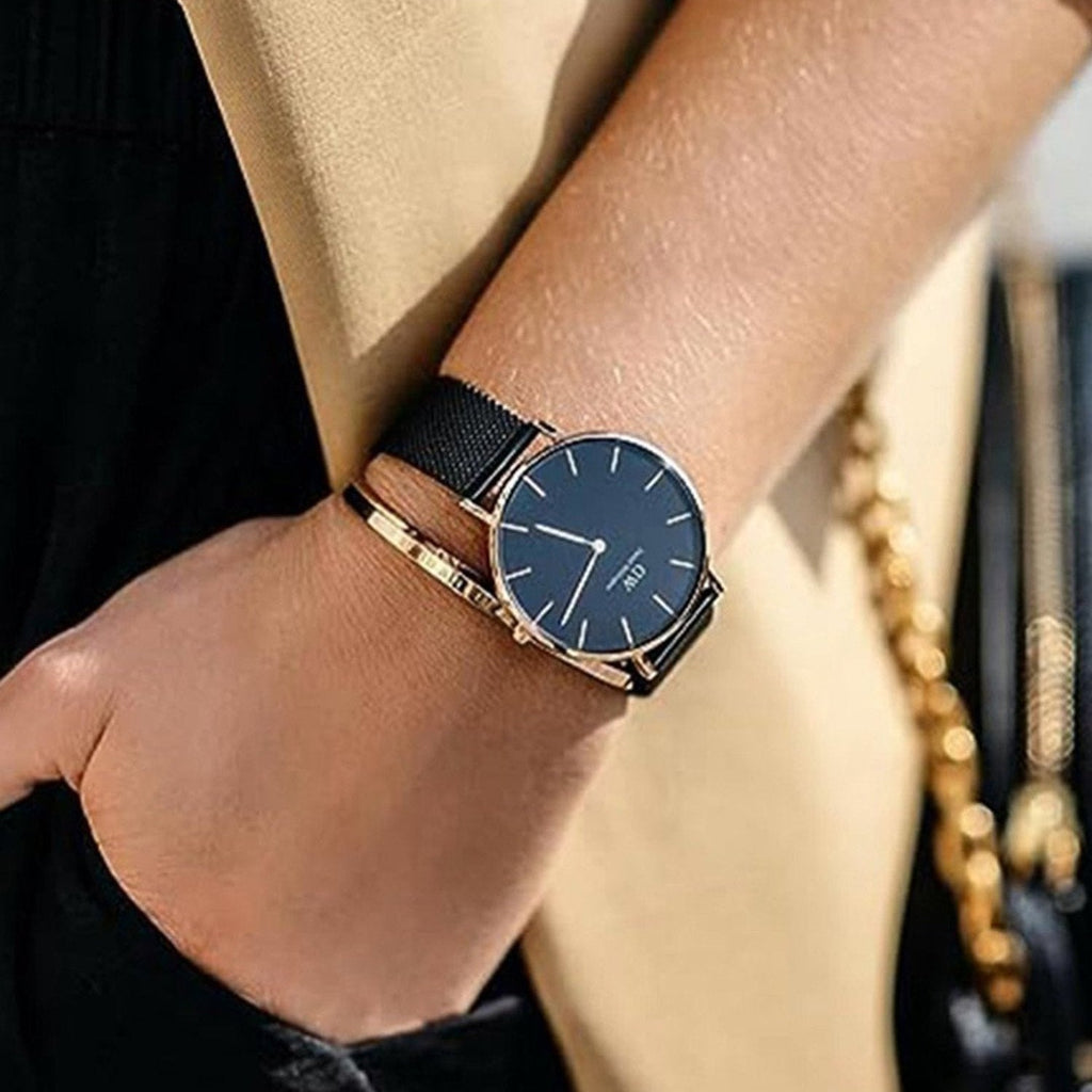 Daniel Wellington Petite Ashfield Black Dial Black Mesh Strap Watch for Women - DW00100307 Buy Now By Daniel Wellington