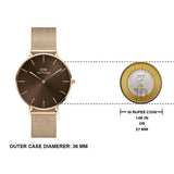 Daniel Wellington Petite Amber Brown Dial Rose Gold Mesh Strap Watch for Women - DW00100478 Buy Now By Daniel Wellington