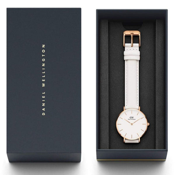 Daniel Wellington Petite Bondi White Dial White Leather Strap Watch for Women - DW00100189 Buy Now By Daniel Wellington