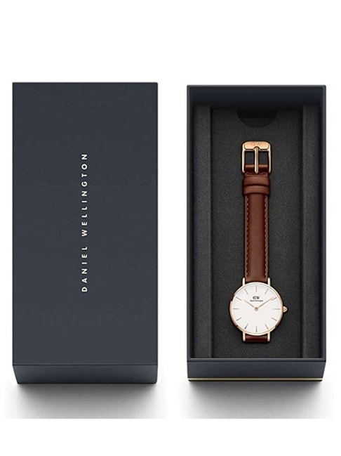 Daniel Wellington Classic Petite St Mawes White Dial Brown Leather Strap Watch For Women - DW00100231 Buy Now By Daniel Wellington