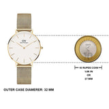 Daniel Wellington Classic Petite White Dial Gold Mesh Bracelet Watch For Women - DW00100348 Buy Now By Daniel Wellington