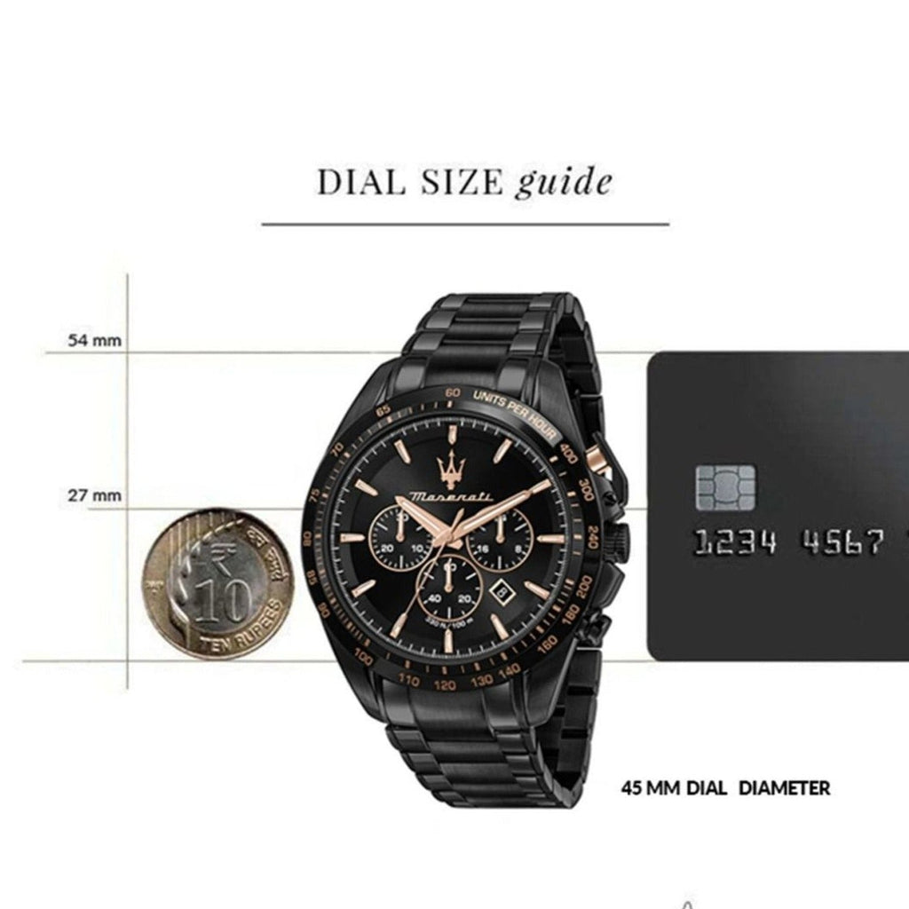 Maserati Traguardo Chronograph Black Dial Black Steel Strap Watch For Men - R8873612048 Buy Now By Maserati