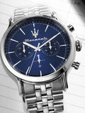 Maserati Epoca Chronograph Blue Dial Silver Steel Strap Watch For Men - R8873618024 Buy Now By Maserati