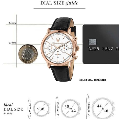 Maserati Epoca Chronograph White Dial Black Leather Strap Watch For Men - R8871618016 Buy Now By Maserati