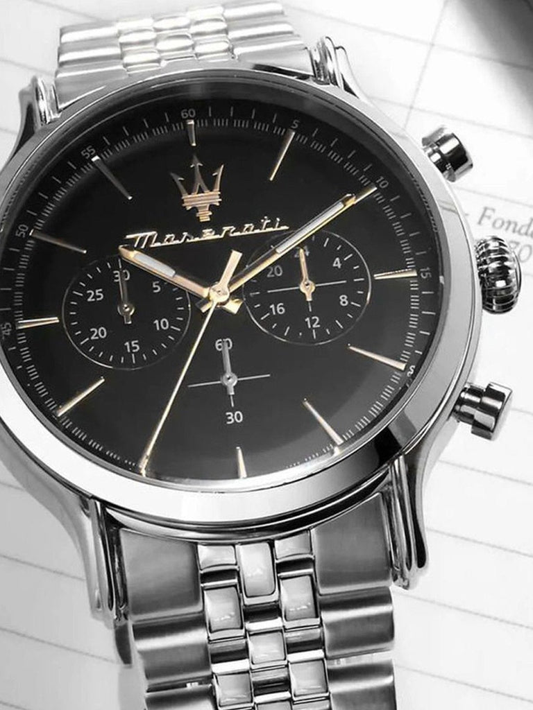 Maserati Epoca Chronograph Black Dial Silver Steel Strap Watch For Men - R8873618017 Buy Now By Maserati