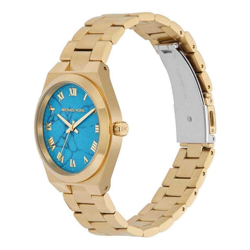 Michael Kors Lennox Analog Blue Dial Gold Steel Strap Watch for Women - MK7460 Buy Now By Michael Kors