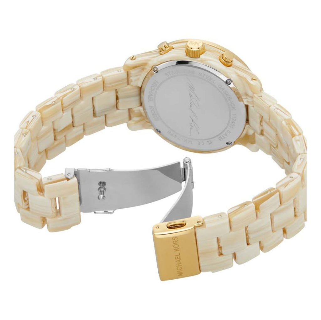 Michael Kors Runway Pavé Chronograph White Dial White Acetate Strap Watch for Women - MK7476 Buy Now By Michael Kors