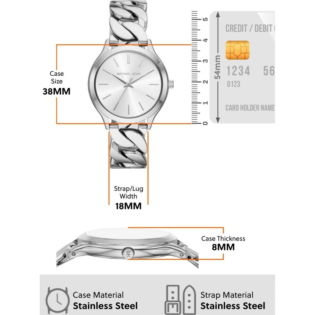 Michael Kors Runway Three-Hand Silver Dial Silver Steel Strap Watch for Women - MK7474 Buy Now By Michael Kors
