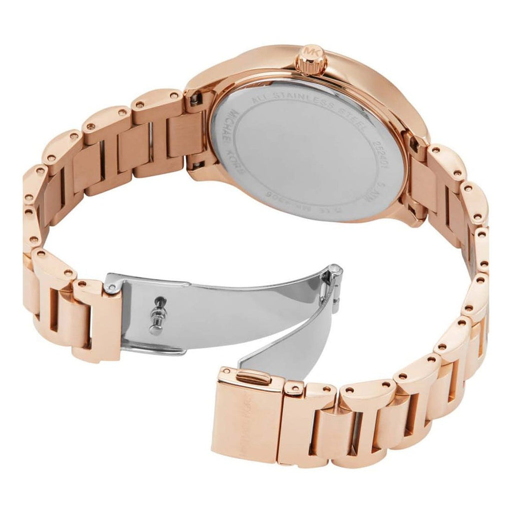 Michael Kors Sage Three-Hand Mother of Pearl White Dial Rose Gold Steel Strap Watch for Women - MK4806 Buy Now By Michael Kors