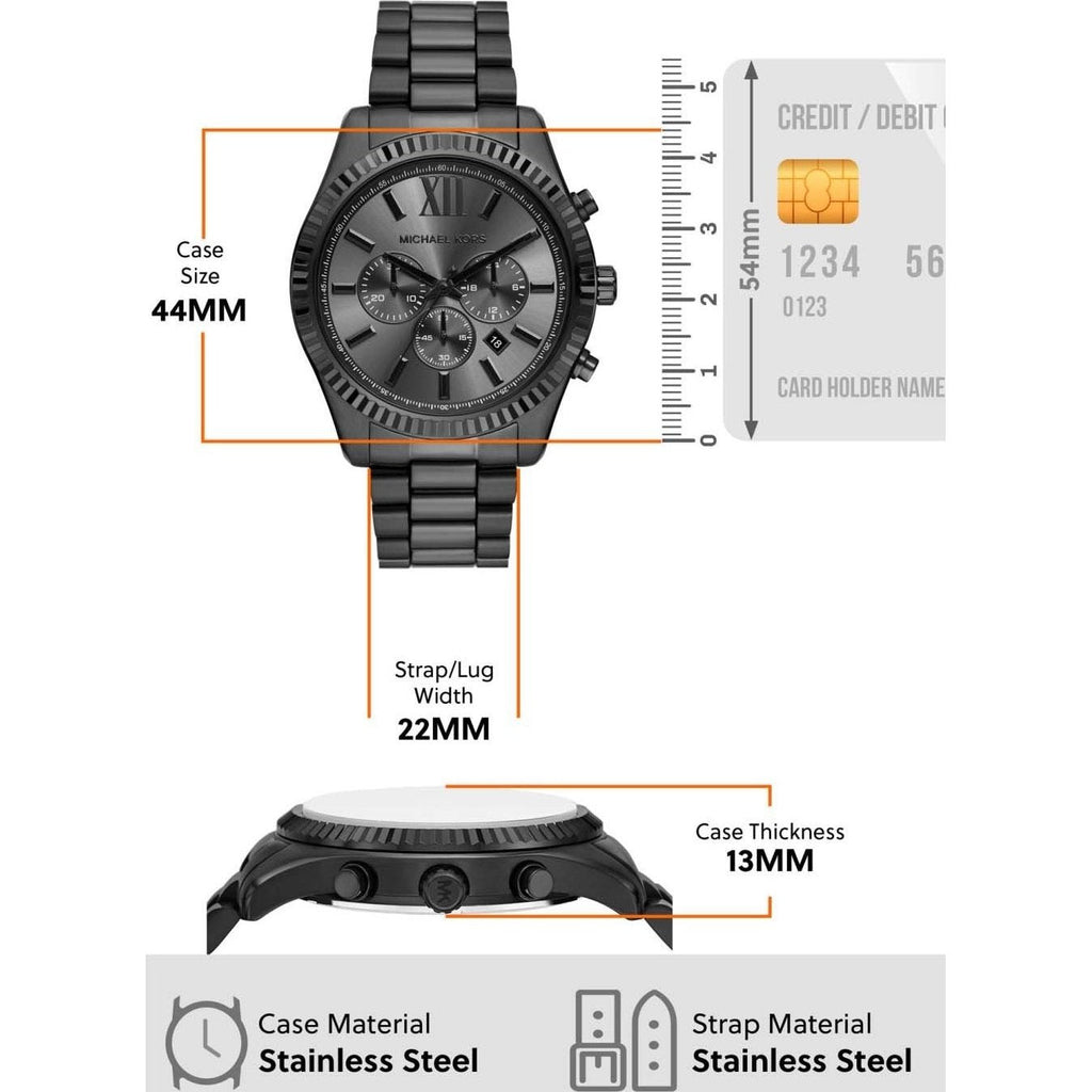 Michael Kors Lexington Chronograph Black Dial Black Steel Strap Watch for Men - MK9154 Buy Now By Michael Kors