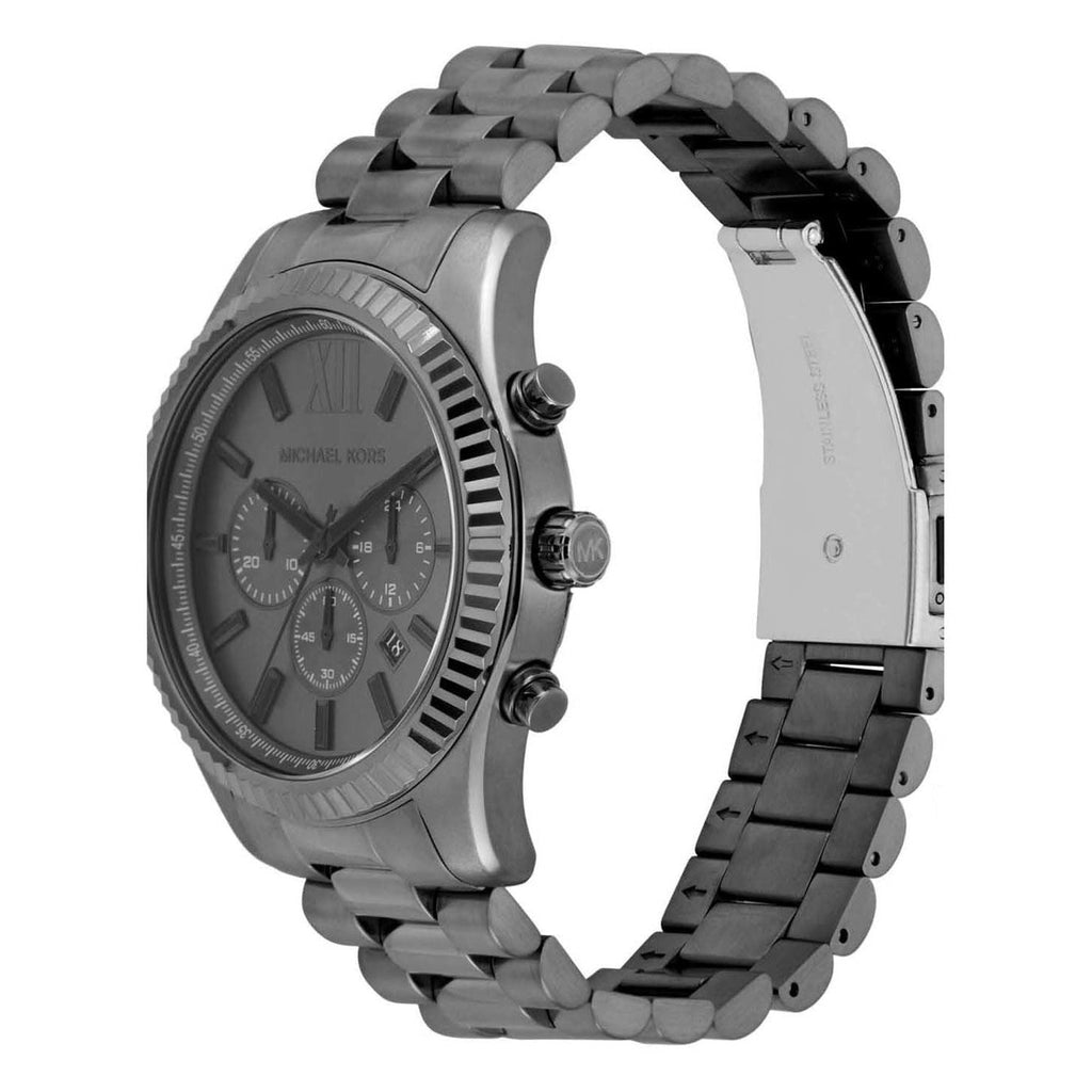 Michael Kors Lexington Chronograph Black Dial Black Steel Strap Watch for Men - MK9154 Buy Now By Michael Kors