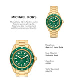 Michael Kors Maritime Analog Green Dial Gold Steel Strap Watch for Men - MK9162 Buy Now By Michael Kors