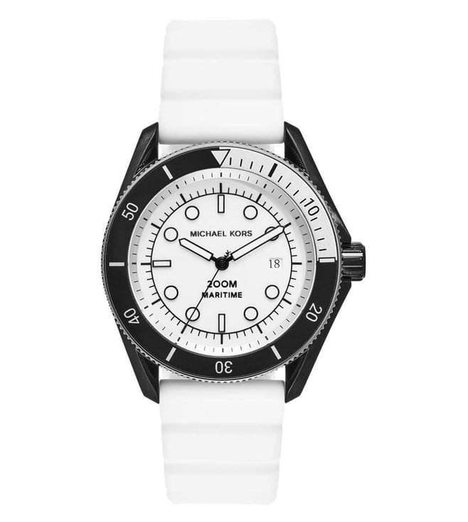 Michael Kors Maritime Analog White Dial White Silicone Strap Watch for Men - MK9159 Buy Now By Michael Kors