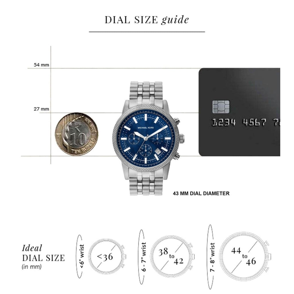 Michael Kors Hutton Chronograph Blue Dial Blue Steel Strap Watch For Men - MK8952 Buy Now By Michael Kors