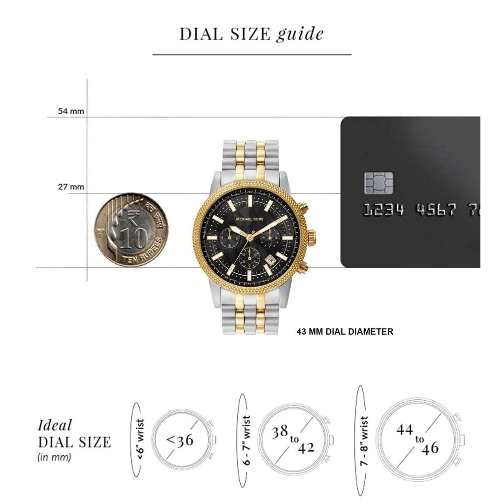 Michael Kors Hutton Chronograph Black Dial Two Tone Steel Strap Watch For Men - MK8954 Buy Now By Michael Kors