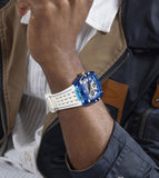 Guess Phoenix Analog Blue Dial White Silicone Strap Watch For Men - GE0499G6 Buy Now By Guess