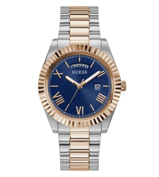 Guess Connoisseur Quartz Blue Dial Two Tone Steel Strap Watch For Men - GW0265G12 Buy Now By Guess