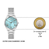 Guess Luna Quartz Blue Dial Silver Steel Strap Watch For Women - GW0308L4 Buy Now By Guess