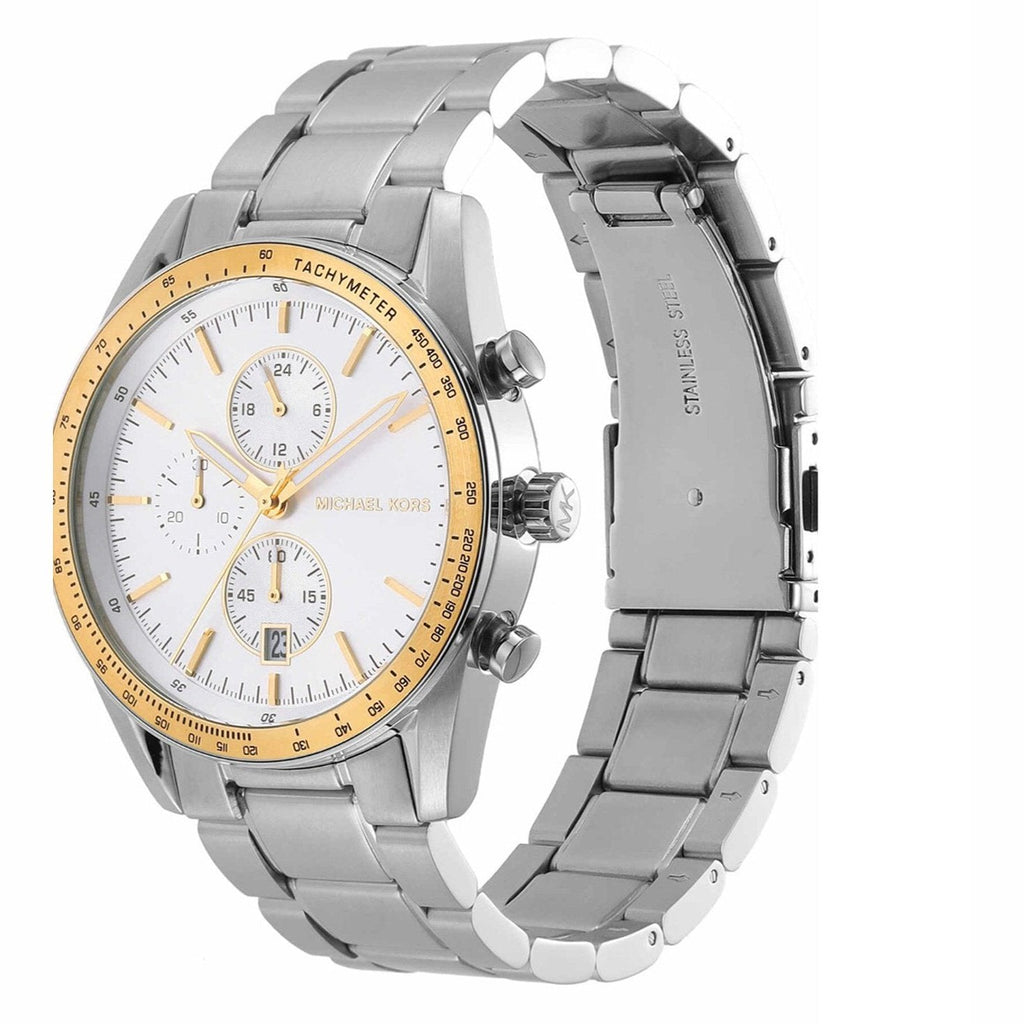 Michael Kors Accelerator Chronograph White Dial Silver Steel Strap Watch For Men - MK9112 Buy Now By Michael Kors