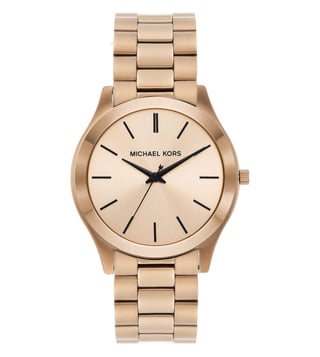 Michael Kors Slim Runway Three-Hand Gold Dial Gold Steel Strap Watch for Women - MK9122 Buy Now By Michael Kors