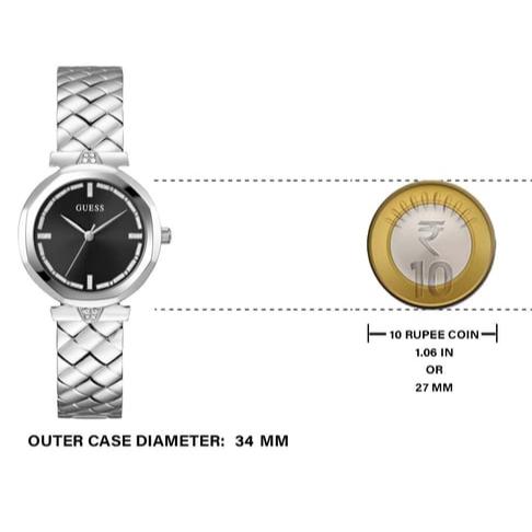 Guess Rumour Quartz Black Dial Silver Steel Strap Watch For Women - GW0613L1 Buy Now By Guess
