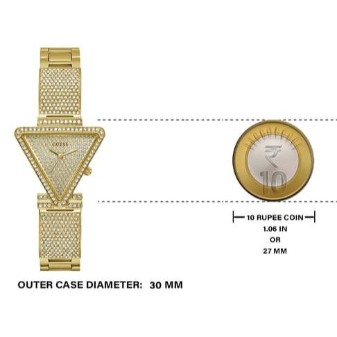 Guess Fame Crystals Gold Dial Gold Steel Strap Watch For Women - GW0644L2 Buy Now By Guess