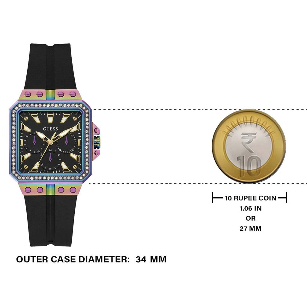 Guess Libra Black Dial Black Silicone Strap Watch For Women - GW0618L3 Buy Now By Guess