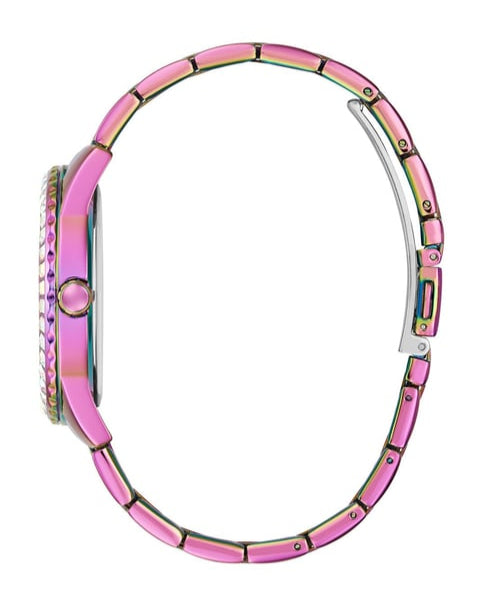 Guess Sparkler Silver Dial Purple Steel Strap Watch For Women - GW0111L5 Buy Now By Guess