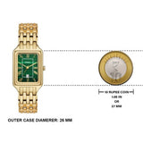 Fossil Raquel Three Hand Date Green Dial Gold Steel Strap Watch For Women - ES5341 Buy Now By Fossil