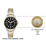 Fossil Blue Dive Three Hand Black Dial Two Tone Steel Strap Watch For Women - ES5349 Buy Now By Fossil