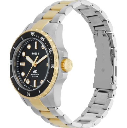 Fossil Blue Dive Three Hand Black Dial Two Tone Steel Strap Watch For Women - ES5349 Buy Now By Fossil