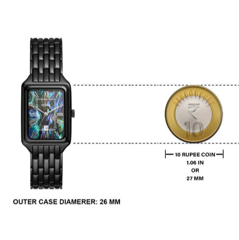 Fossil Raquel Three Hand Date Black Dial Black Steel Strap Watch For Women - ES5340 Buy Now By Fossil