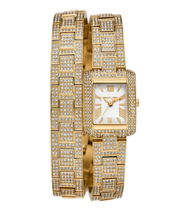 Michael Kors Emery Analog Crystals White Dial Gold Steel Strap Watch for Women - MK4835 Buy Now By Michael Kors