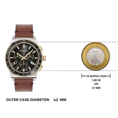 Salvatore Ferragamo 1927 Chrono Analog Black Dial Brown Leather Strap Watch for Men - SFKZ00323 Buy Now By Salvatore Ferragamo