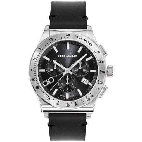 Salvatore Ferragamo 1927 Chrono Analog Black Dial Black Leather Strap Watch for Men - SFKZ00123 Buy Now By Salvatore Ferragamo