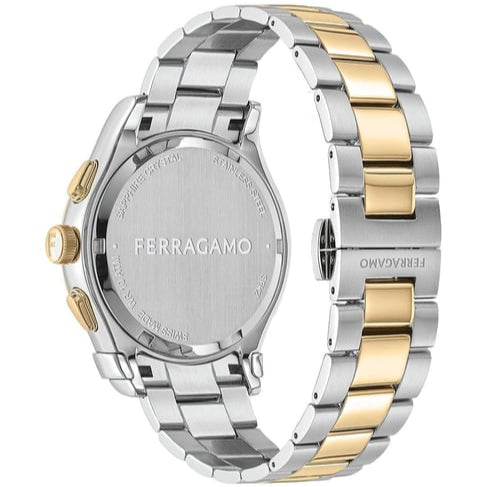 Salvatore Ferragamo 1927 Chrono Silver Dial Two Tone Steel Strap Watch for Men - SFKZ00523 Buy Now By Salvatore Ferragamo