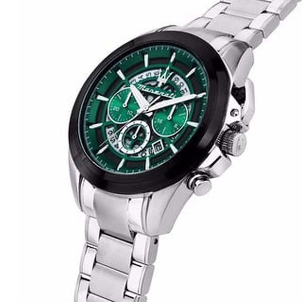 Maserati Traguardo Chronograph Green Dial Silver Steel Strap Watch For Men - R8873612060 Buy Now By Maserati