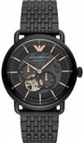 Emporio Armani Automatic Multifunction Black Dial Black Mesh Bracelet Watch For Men - AR60025 Buy Now By Emporio Armani