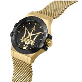 Maserati Potenza Quartz Black Dial Gold Mesh Bracelet Watch For Men - R8853108006 Buy Now By Maserati