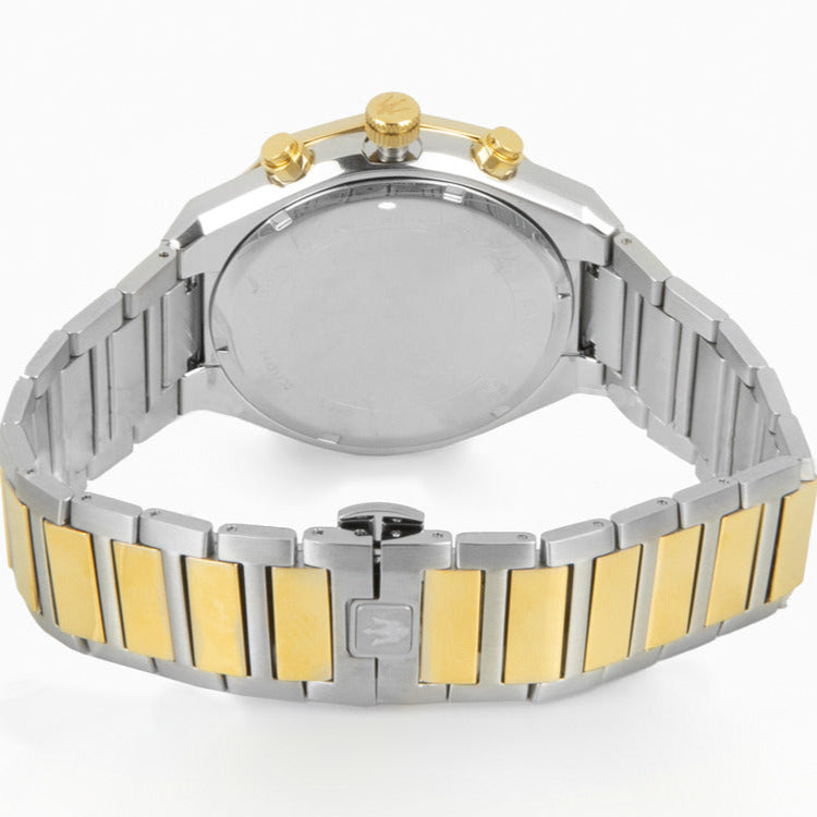 Maserati Stile Chronograph White Dial Two Tone Steel Strap Watch For Men - R8873642009 Buy Now By Maserati