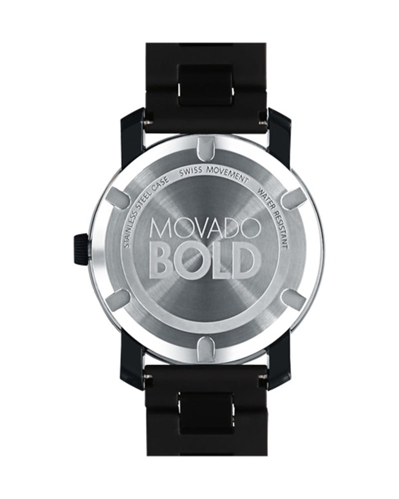 Movado Bold TR90 Black Dial Black Steel Strap Watch for Men - 3600099 Buy Now By Movado