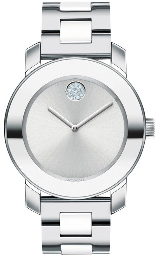 Movado Bold Ceramic Silver Dial Silver Steel Strap Watch for Women - 3600638 Buy Now By Movado