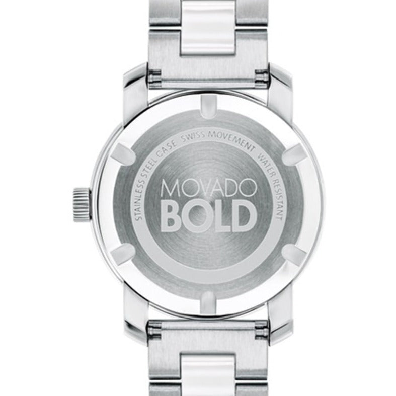 Movado Bold Ceramic Silver Dial Silver Steel Strap Watch for Women - 3600638 Buy Now By Movado