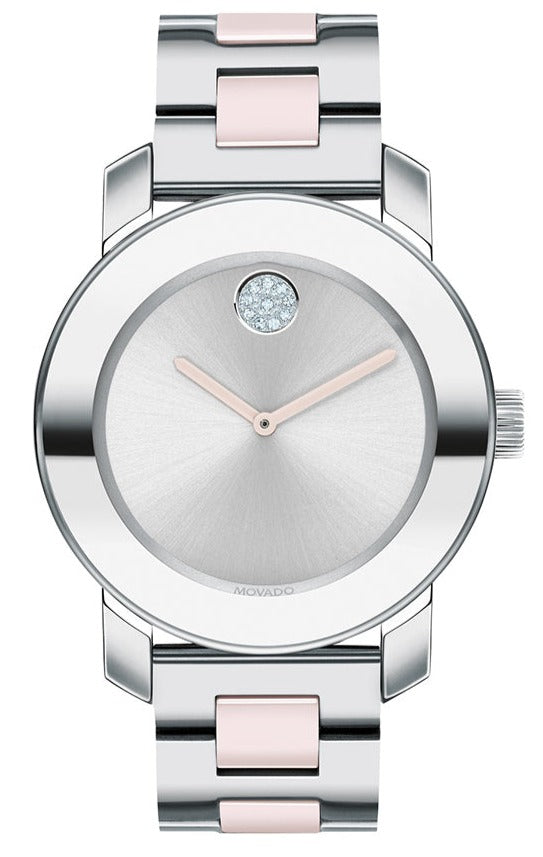 Movado Bold Silver Dial Two Tone Steel Strap Watch for Women - 3600702 Buy Now By Movado